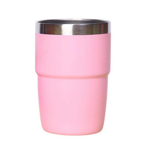Insulated Coffee Mug, Pink Powder Coated Stainless Steel, 12.0 oz With Lid, 1 Set For Home Office Outdoor Travel, Keep Drinks Hot Cold For Commute Picnic