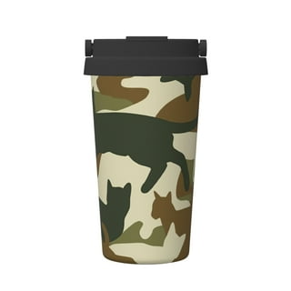 Camo Travel Mug, Camouflage Survival Theme, Steel Thermal Cup, 16 oz, by  Ambesonne