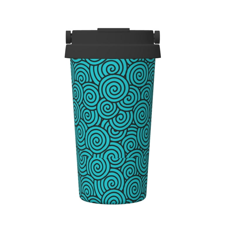 Vintage Retro Disco Style Circles Travel Mug 12 Oz Travel Coffee Cup  Stainless Steel Insulated Tumbler with Flip Lid Double Wall Keep Cool/Warm  Water