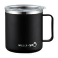 thumbnail image 1 of Insulated Coffee Mug with Handle, Stainless Steel Travel Coffee Mug with Lid, Double Wall Vacuum Metal Coffee Cup Keeping Hot and Cold , Black, 1 of 8