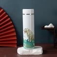 thumbnail image 1 of Insulated Coffee Tea Travel Thermos Mug Water Bottle with Removable Strainer and Temperature Featuring Chinese Art Design - 16.9 fl oz (White Tiger), 1 of 5