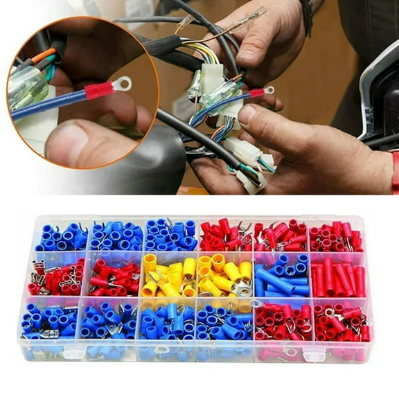 Insulated Connector 520 Pc Butt Ring Electrical Connector Splice 2210 Gauge Wire Terminal Kit