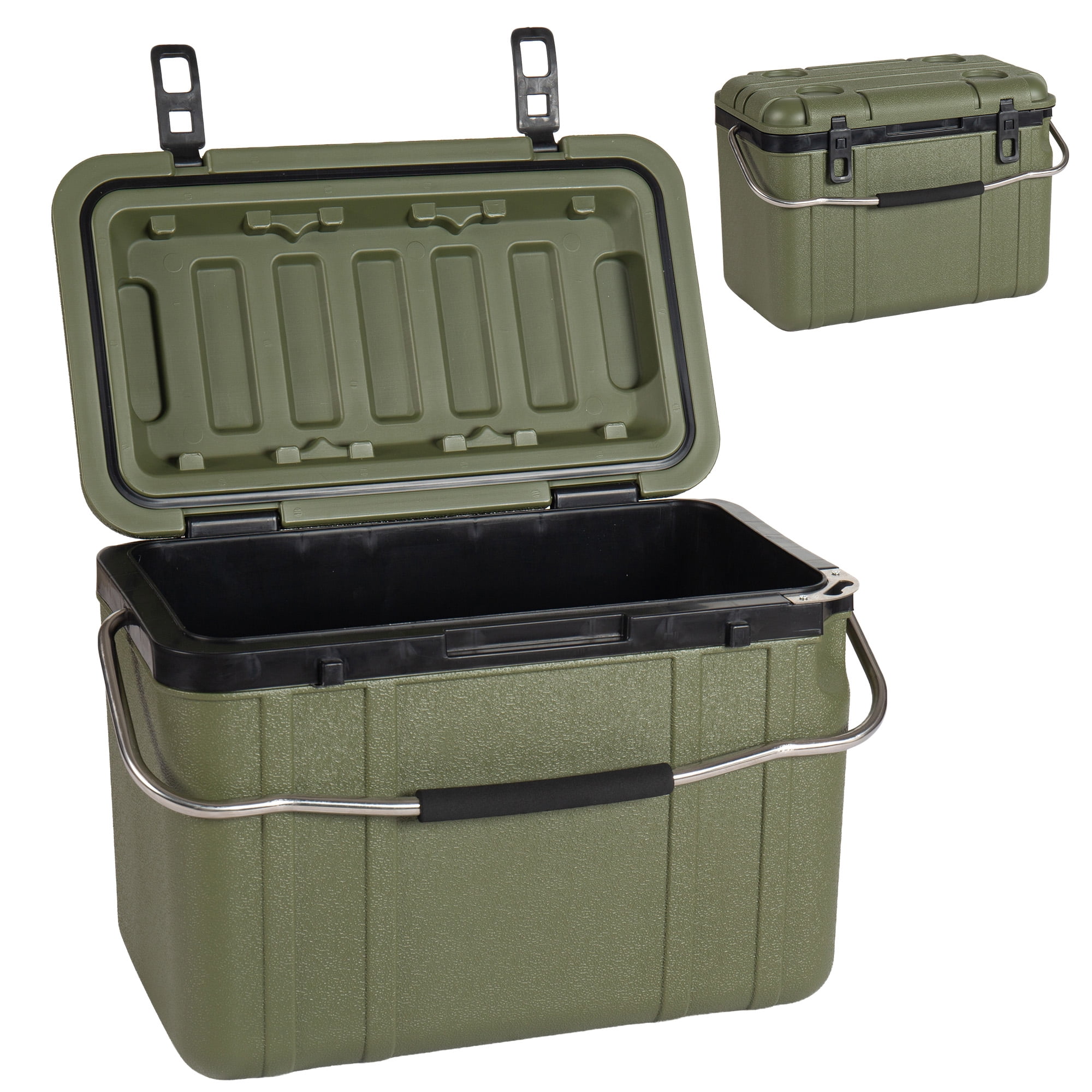 Insulated Cooler, 5-7 Day Ice Retention, 30-Can Capacity, Rugged Construction, Portable Handle