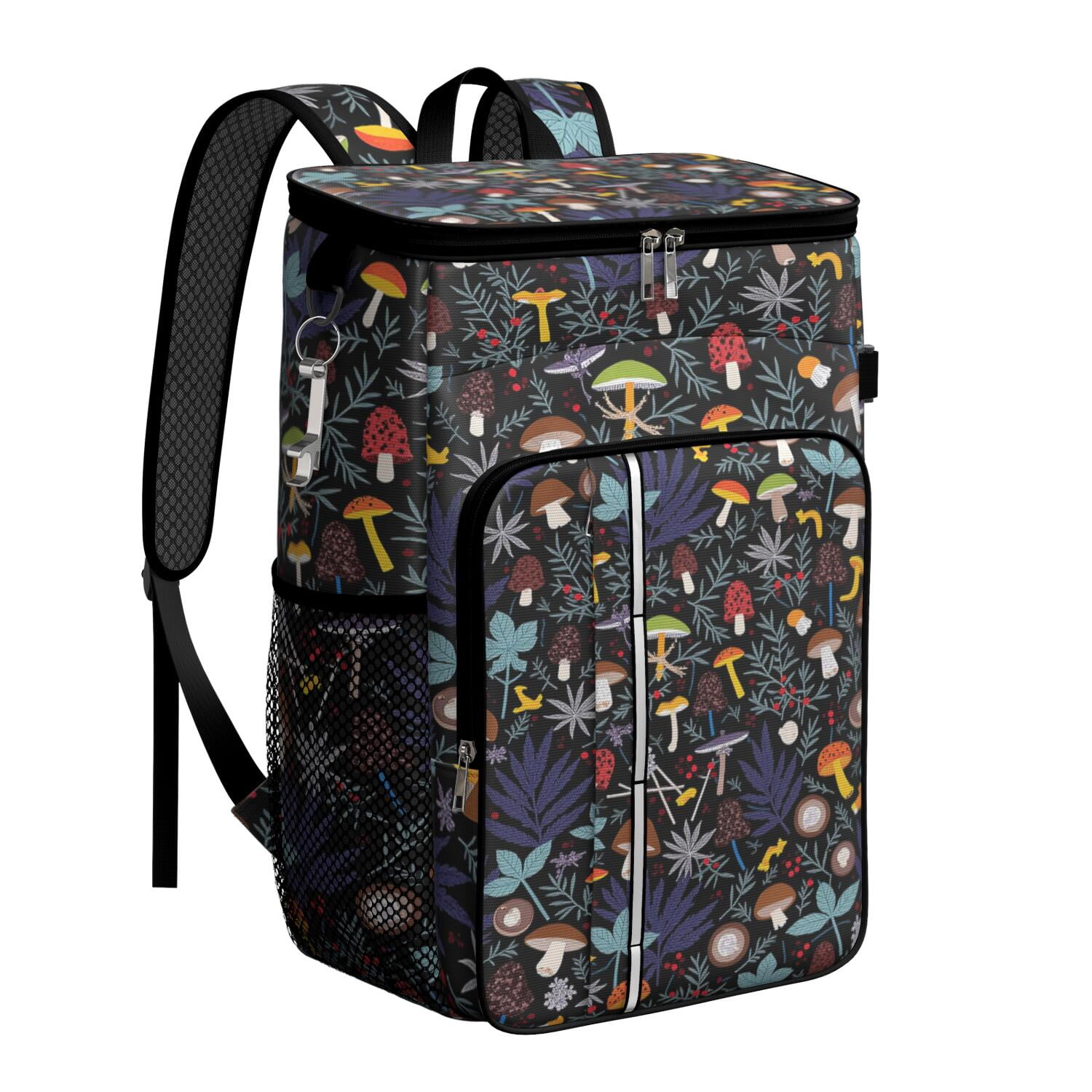 Insulated Cooler Backpack,Cooler Bag Insulated Leak Proof Travel Cooler Bag Waterproof Lunch Picnic Beach Work Trip Thermal Bag Drink Beverage Beer Bag Cooler Mushroom
