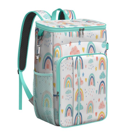 Insulated Cooler Backpack,Cooler Bag Insulated Leak Proof Travel Cooler Bag Waterproof Lunch Picnic Beach Work Trip Thermal Bag Drink Beverage Beer Bag Cooler Rainbow Cartoon