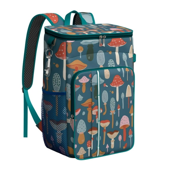 Insulated Cooler Backpack,Cooler Bag Insulated Leak Proof Travel Cooler Bag Waterproof Lunch Picnic Beach Work Trip Thermal Bag Drink Beverage Beer Bag Cooler Mushroom