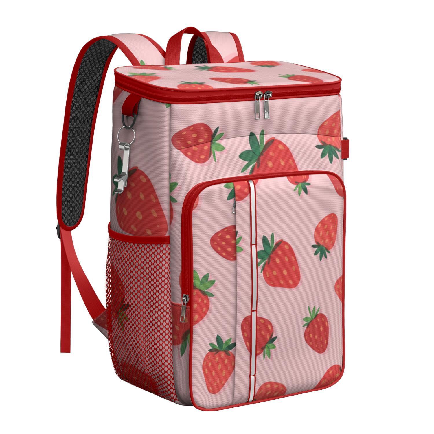 Insulated Cooler Backpack,Cooler Bag Insulated Leak Proof Travel Cooler Bag Waterproof Lunch Picnic Beach Work Trip Thermal Bag Drink Beverage Beer Bag Cooler Strawberry