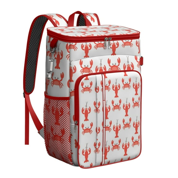 Insulated Cooler Backpack,Cooler Bag Insulated Leak Proof Travel Cooler Bag Waterproof Lunch Picnic Beach Work Trip Thermal Bag Drink Beverage Beer Bag Cooler Marine Adorable Crab