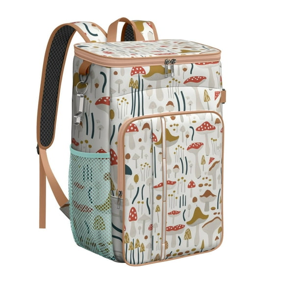 Insulated Cooler Backpack,Cooler Bag Insulated Leak Proof Travel Cooler Bag Waterproof Lunch Picnic Beach Work Trip Thermal Bag Drink Beverage Beer Bag Cooler Mushroom