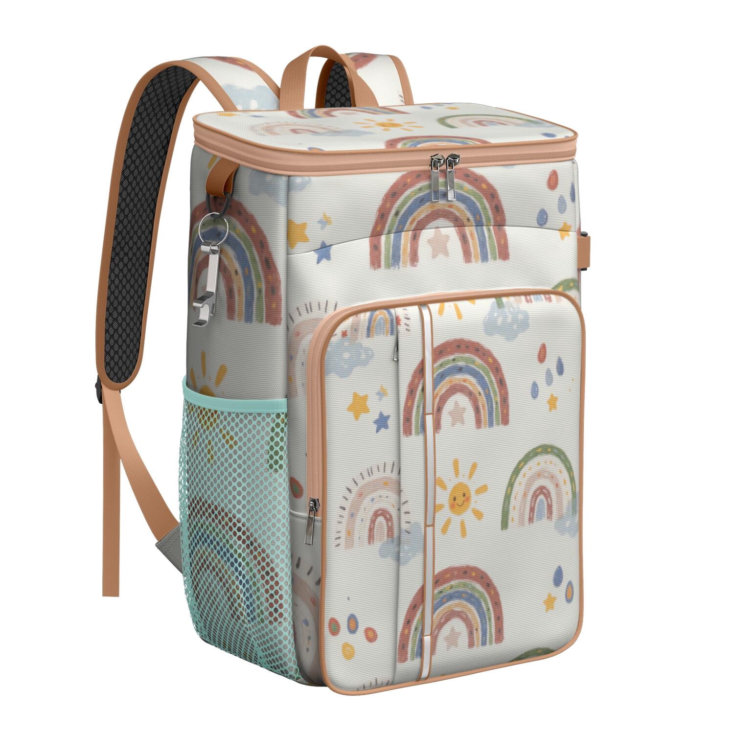 Insulated Cooler Backpack,Insulated Backpack Insulated Leak Proof Travel Cooler Bag Waterproof Lunch Picnic Beach Work Trip Thermal Bag Drink Beverage Beer Bag Cooler Rainbow Cartoon