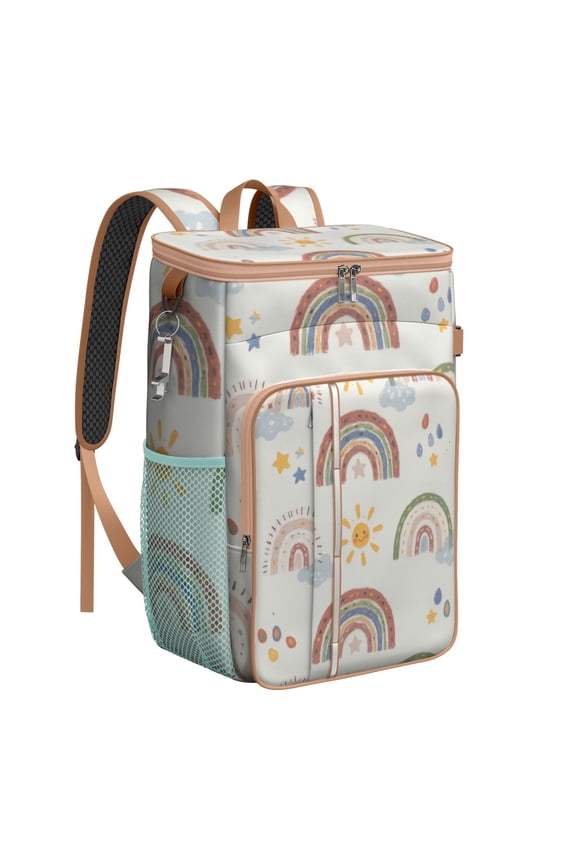 Insulated Cooler Backpack,Insulated Backpack Insulated Leak Proof Travel Cooler Bag Waterproof Lunch Picnic Beach Work Trip Thermal Bag Drink Beverage Beer Bag Cooler Rainbow Cartoon