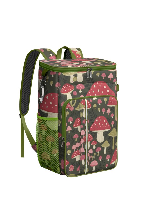 Insulated Cooler Backpack,Insulated Backpack Insulated Leak Proof Travel Cooler Bag Waterproof Lunch Picnic Beach Work Trip Thermal Bag Drink Beverage Beer Bag Cooler Mushroom