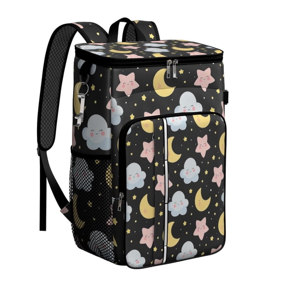 Insulated Cooler Backpack,Insulated Backpack Insulated Leak Proof Travel Cooler Bag Waterproof Lunch Picnic Beach Work Trip Thermal Bag Drink Beverage Beer Bag Cooler Starry Night Sky, Moon, Aurora