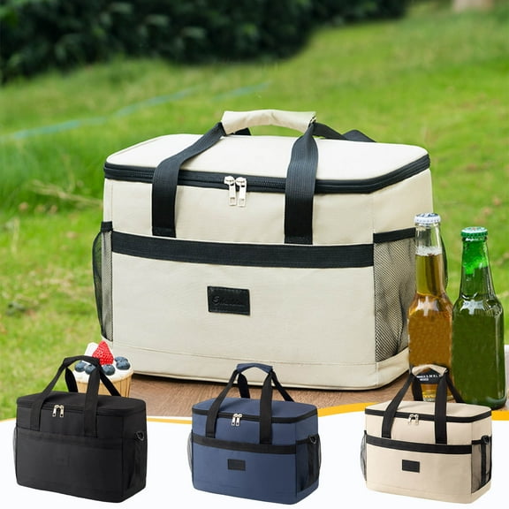 Insulated Cooler Backpack, Leak Proof Waterproof, Picnic Bag, Adjustable Shoulder Straps, for Beach Camping Travel, Large Lunch Cooler | Beige KTFgvq