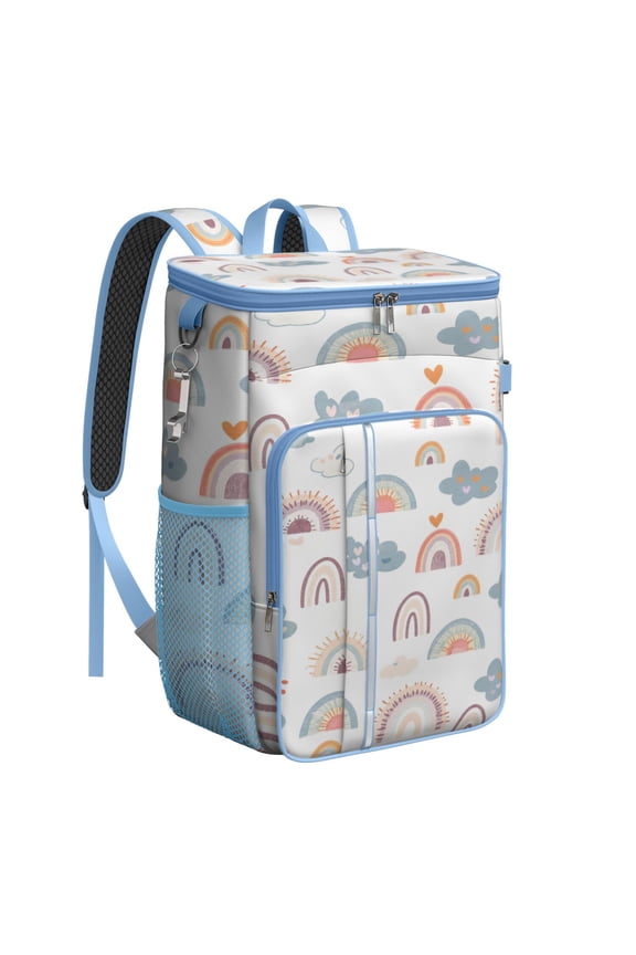 Insulated Cooler Backpack,Soft Backpack Coolers Insulated Leak Proof Travel Cooler Bag Waterproof Lunch Picnic Beach Work Trip Thermal Bag Drink Beverage Beer Bag Cooler Rainbow Cartoon