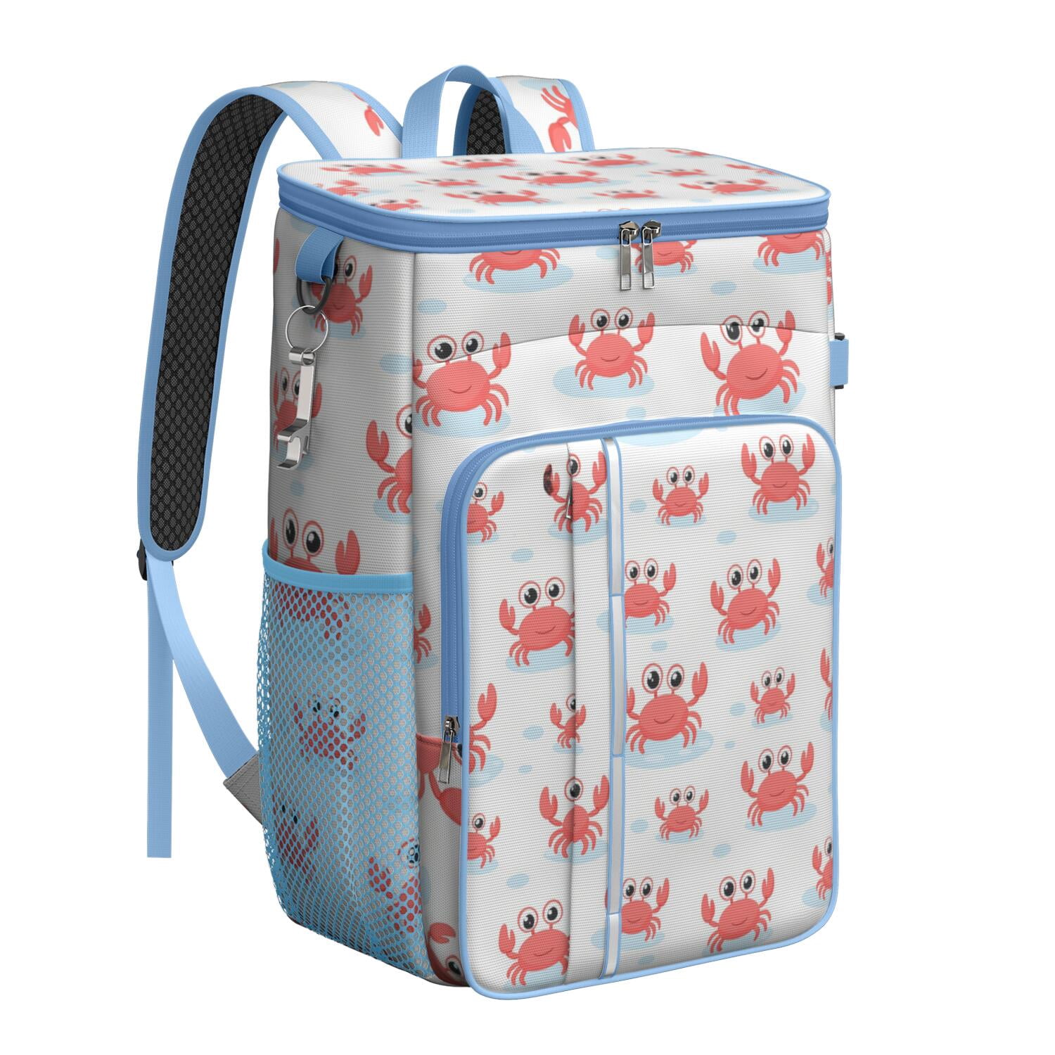 Insulated Cooler Backpack,Soft Backpack Coolers Insulated Leak Proof Travel Cooler Bag Waterproof Lunch Picnic Beach Work Trip Thermal Bag Drink Beverage Beer Bag Cooler Marine Adorable Crab