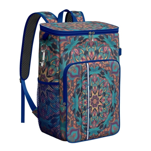 Insulated Cooler Backpack,Soft Backpack Coolers Insulated Leak Proof Travel Cooler Bag Waterproof Lunch Picnic Beach Work Trip Thermal Bag Drink Beverage Beer Bag Cooler mandala