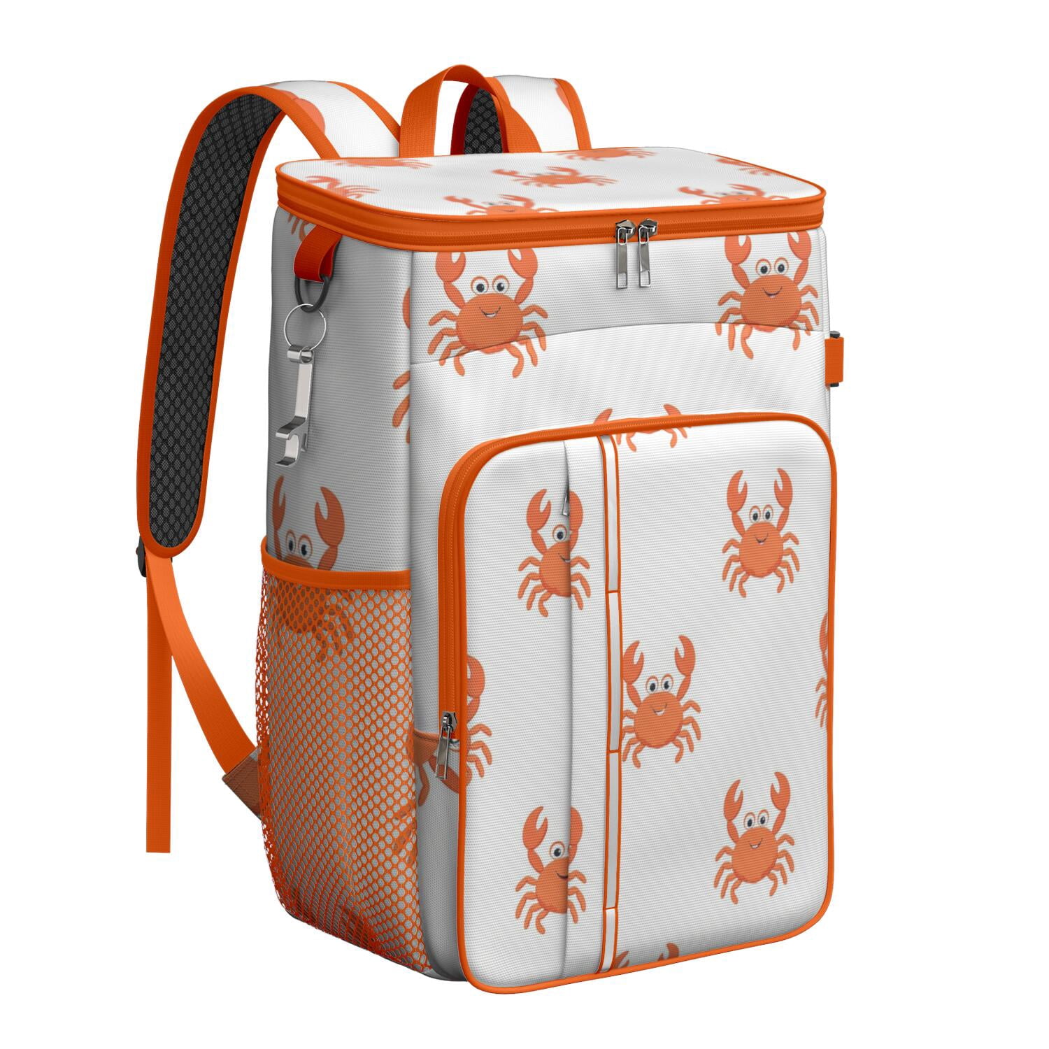 Insulated Cooler Backpack,Soft Backpack Coolers Insulated Leak Proof Travel Cooler Bag Waterproof Lunch Picnic Beach Work Trip Thermal Bag Drink Beverage Beer Bag Cooler Marine Adorable Crab