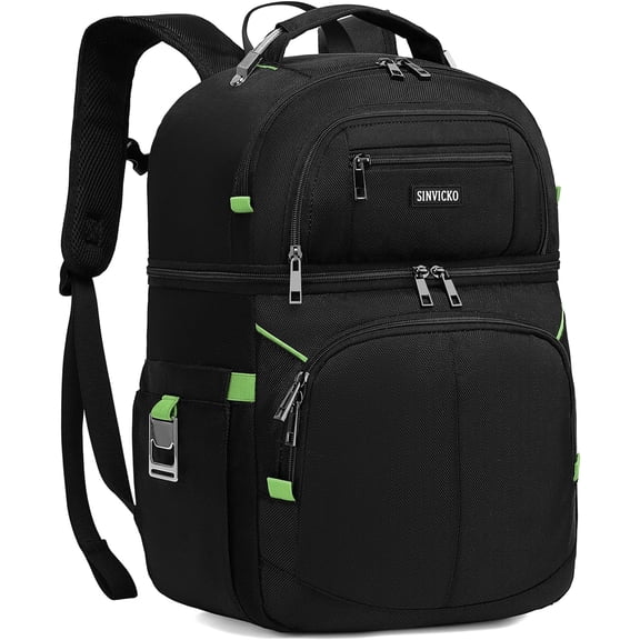 Insulated Cooler Backpack with Double Deck and Leakproof Design