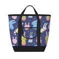 thumbnail image 1 of Insulated Cooler Bag - BohemianCute Patterned Rabbit Large Freezer Cooler Tote Bags Insulated for Food, Insulated Grocery Shopping Bags with Zipper Top for Travel Picnic Beach, 1 of 8
