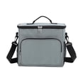 thumbnail image 1 of Insulated Cooler Bag, Collapsible Leakproof Soft Sided Cooler, Large Capacity Camping Cooling Pack for Hiking Outdoor Work Travel Beach Barbecue BBQ Offices (Dark Gray, 10''x6.7''x9.5''), 1 of 6