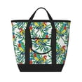 thumbnail image 1 of Insulated Cooler Bag, Colorful Cute Parrot Palm Leaves Large Freezer Cooler Tote Bags Insulated for Food, Insulated Grocery Shopping Bags with Zippered Top for Travel School Picnic, 1 of 8