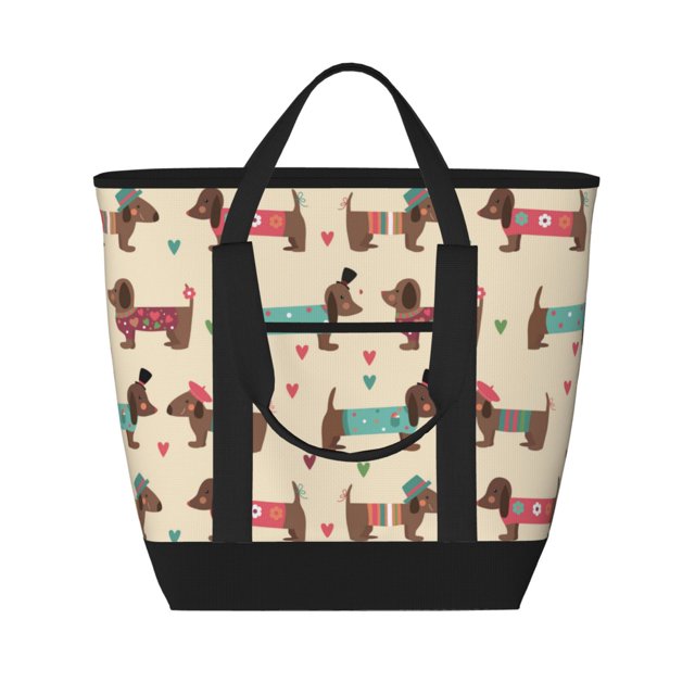 Insulated Cooler Bag, Dachshund Dog Puppy Colorful Love Stylish Large