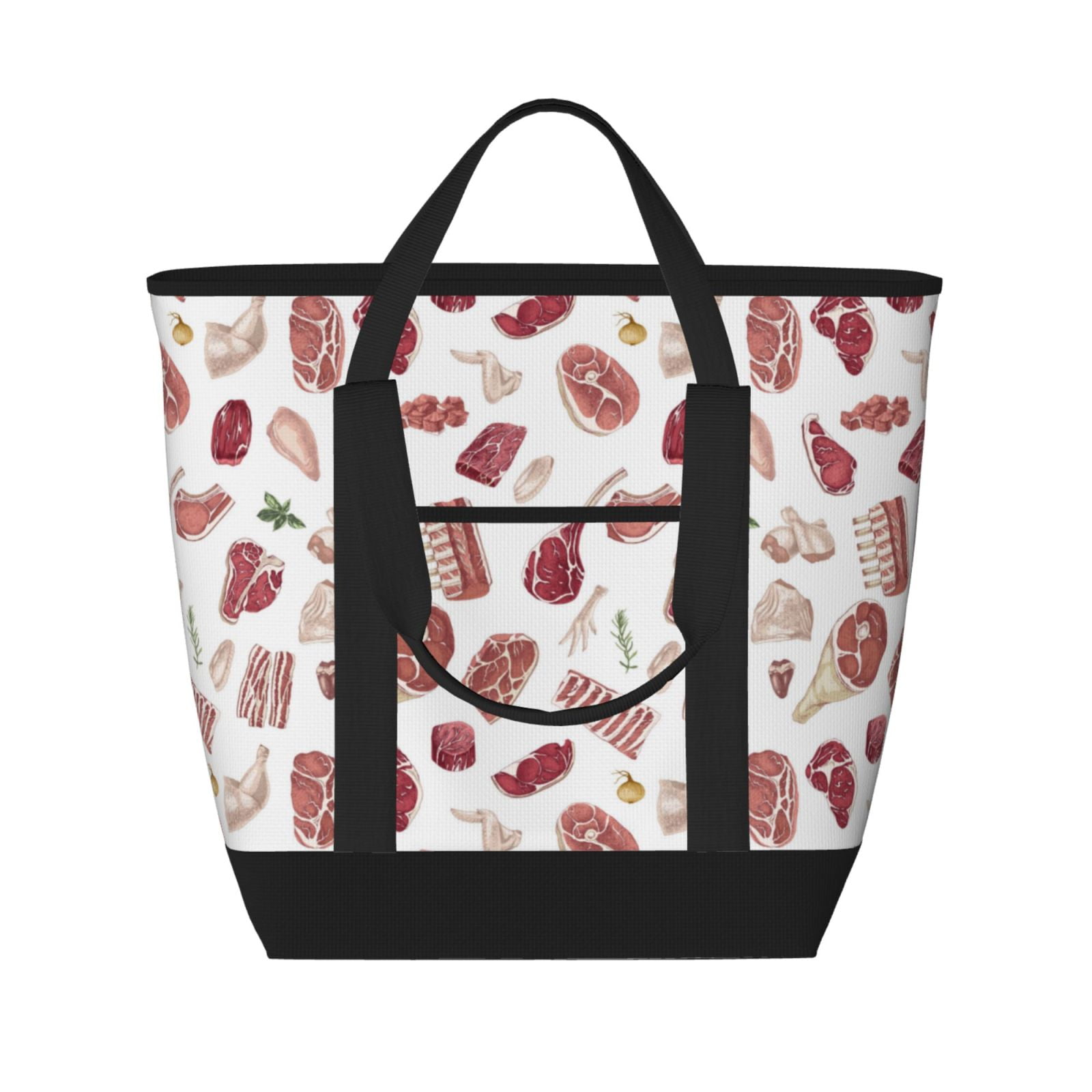 Insulated Cooler Bag - Different Meat Large Freezer Cooler Tote Bags Insulated for Food, Insulated Grocery Shopping Bags with Zipper Top for Travel Picnic Beach