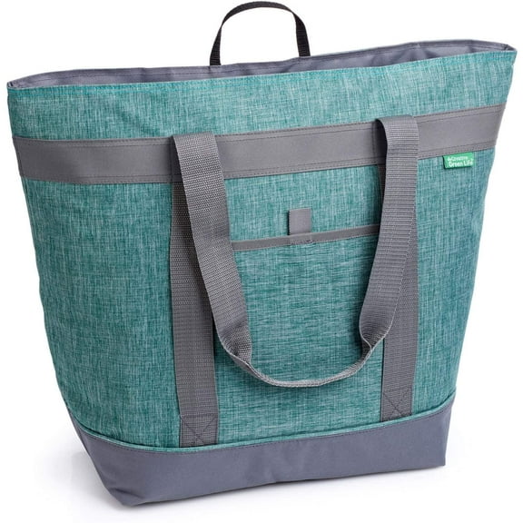 Insulated Cooler Bag (Green) with HD Thermal Insulation - Premium, Collapsible Soft Cooler Makes a Perfect Insulated Grocery Bag, Food Delivery Bag, Travel Bag, Beach or Picnic Bags