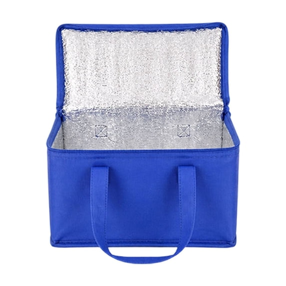 Insulated Cooler Bag - Portable Thermal Lunch Bag for Food Travel Picnic and Grocery Blue