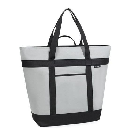 Insulated Cooler Bag, Reusable 40L Soft Bags, Leak Proof Portable Thermal Bags for Groceries Beach Grey