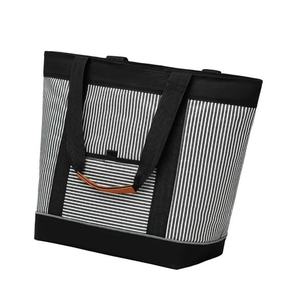 Insulated Cooler Bag Reusable Grocery Tote Can Capacity, Leakproof Thermal Shopping Bag with Zippered Top for Beach Camping Picnic Travel Food Delivery, Large Lunch Box for Women & Men