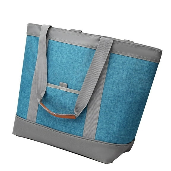 Insulated Cooler Bag Reusable Grocery Tote Can Capacity, Leakproof Thermal Shopping Bag with Zippered Top for Beach Camping Picnic Travel Food Delivery, Large Lunch Box for Women & Men