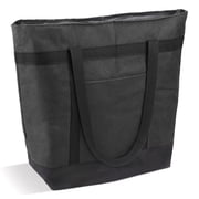 Insulated Cooler Bag, TSV Reusable Grocery Bags for Hot/Cold Food, Thermal Food Delivery Bag for Beach, Travel, Picnics, Black