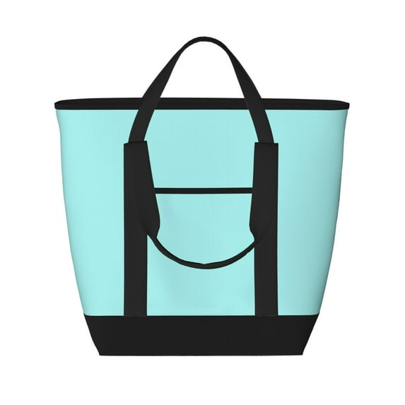 Insulated Cooler Bag - light-aqua Large Freezer Cooler Tote Bags Insulated for Food, Insulated Grocery Shopping Bags with Zipper Top for Travel Picnic Beach