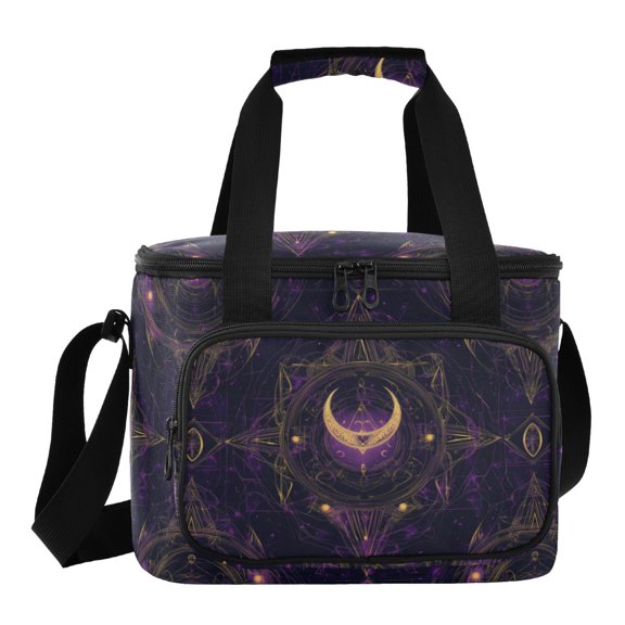 Insulated Cooler Bag with Multiple Pockets Lightweight Lunch Box Tote for Travel Beach Camping Office Ancient Symbol Pattern