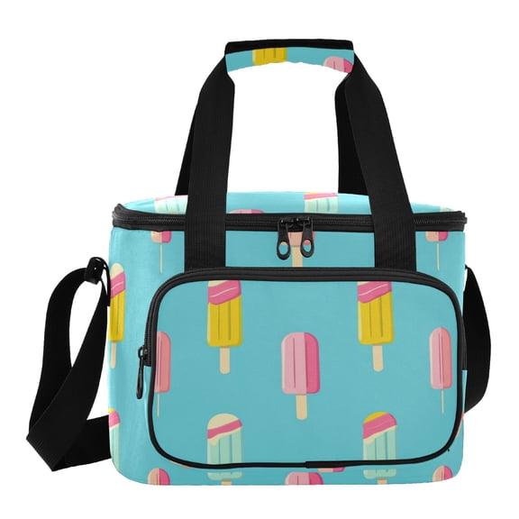 Insulated Cooler Bag with Multiple Pockets Lightweight Lunch Box Tote for Travel Beach Camping Office Cute Summer Ice Cream