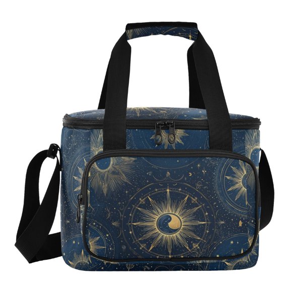 Insulated Cooler Bag with Multiple Pockets Lightweight Lunch Box Tote for Travel Beach Camping Office Mysterious Celestial Pattern