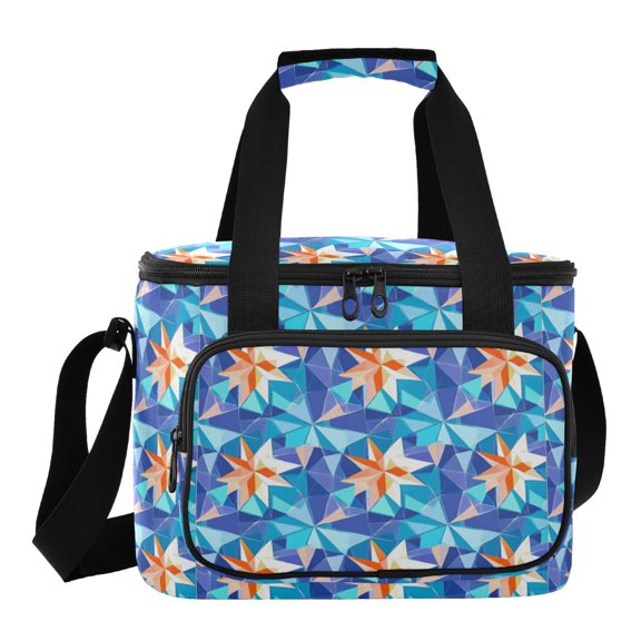 Insulated Cooler Bag with Multiple Pockets Lightweight Lunch Box Tote for Travel Beach Camping Office Stereoscopic Star Pattern