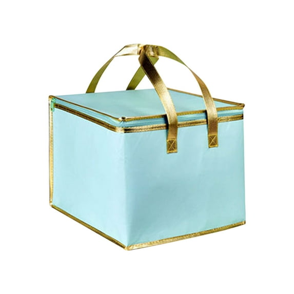 Insulated Cooler Bag with Zipper, Reusable Food & Grocery Storage, Portable Lightweight Picnic & Shopping Tote, Food Delivery, Beach, Travel, Blue