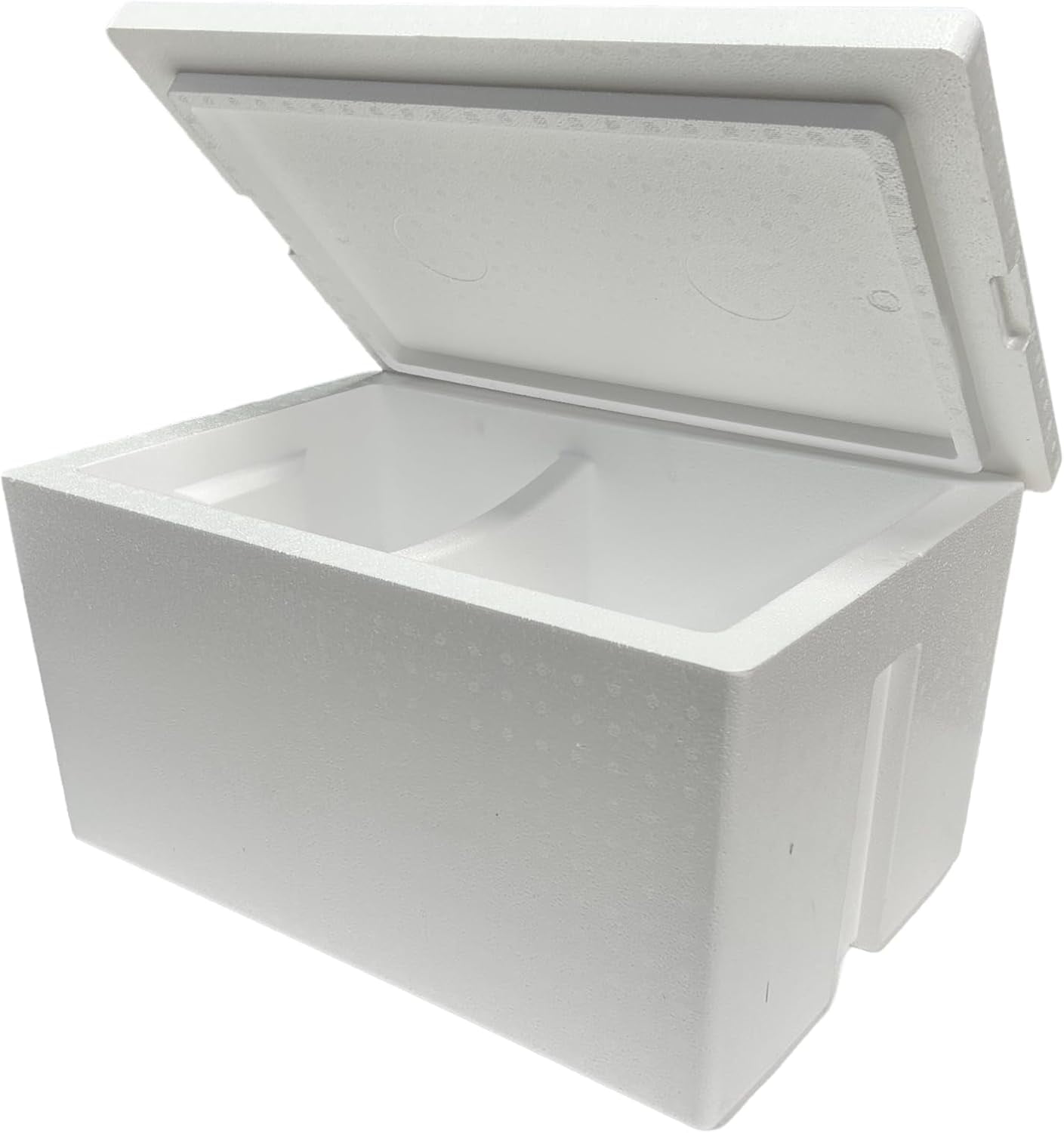 Insulated Cooler, Styrofoam Ice Chest, 47qt, Dual Compartment