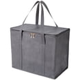 thumbnail image 1 of Insulated Cooler Tote Bag With Handles Foldable Aluminum Lining Thermal Lunch Bag Reusable Food Carrier For Hot Cold Grocery Picnic(Grey-40X33X26Cm), 1 of 4