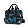 thumbnail image 1 of Insulated Crossbody Lunch Bag 10L Lunch Tote with Adjustable Shoulder Strap for Work Office Picnic Butterfly and The Moon, 1 of 6