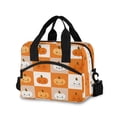 thumbnail image 1 of Insulated Crossbody Lunch Bag 10L Lunch Tote with Adjustable Shoulder Strap for Work Office Picnic Orange and White Squares, 1 of 6