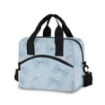 thumbnail image 1 of Insulated Crossbody Lunch Bag 10L Lunch Tote with Adjustable Shoulder Strap for Work Office Picnic Pastel Blue Bows and Dots, 1 of 6
