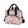 thumbnail image 1 of Insulated Crossbody Lunch Bag 10L Lunch Tote with Adjustable Shoulder Strap for Work Office Picnic Red Romantic Element Icon, 1 of 6
