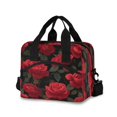 thumbnail image 1 of Insulated Crossbody Lunch Bag 10L Lunch Tote with Adjustable Shoulder Strap for Work Office Picnic Red Roses Pattern, 1 of 6