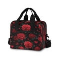 thumbnail image 1 of Insulated Crossbody Lunch Bag 10L Lunch Tote with Adjustable Shoulder Strap for Work Office Picnic Red Roses and Hearts Pattern, 1 of 6