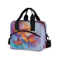 thumbnail image 1 of Insulated Crossbody Lunch Bag 10L Lunch Tote with Adjustable Shoulder Strap for Work Office Picnic Red and Orange Butterflies, 1 of 6