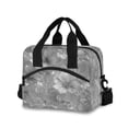 thumbnail image 1 of Insulated Crossbody Lunch Bag 10L Lunch Tote with Adjustable Shoulder Strap for Work Office Picnic Silver Metal Flower Pattern, 1 of 6